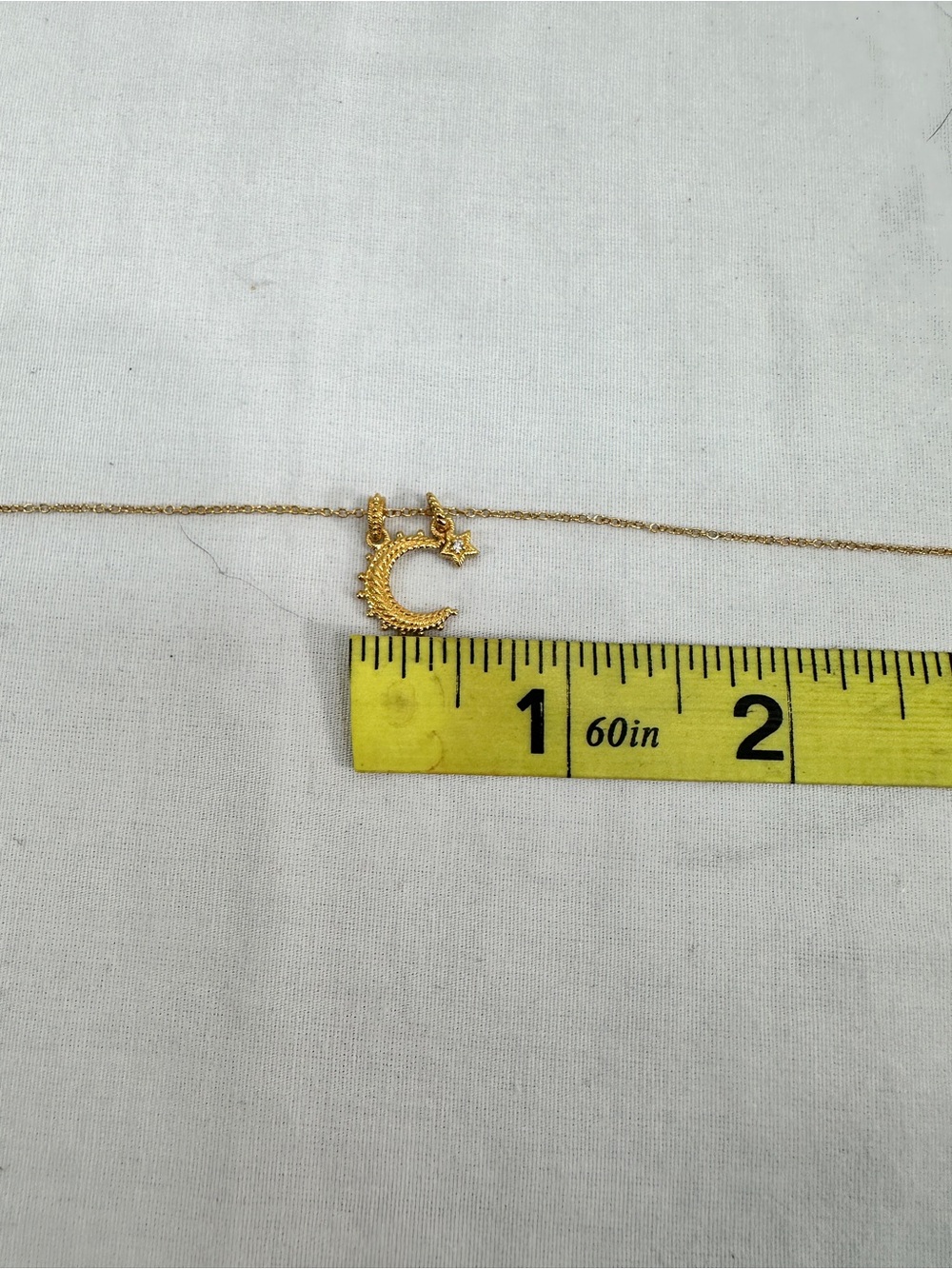 NIB Judith Ripka 14K Gold Necklace Moon & Star 3.6gm Charms/Pendants 16"-18" - Picture 9 of 11